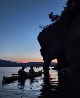 Kayaking Hopewell Rocks after dark